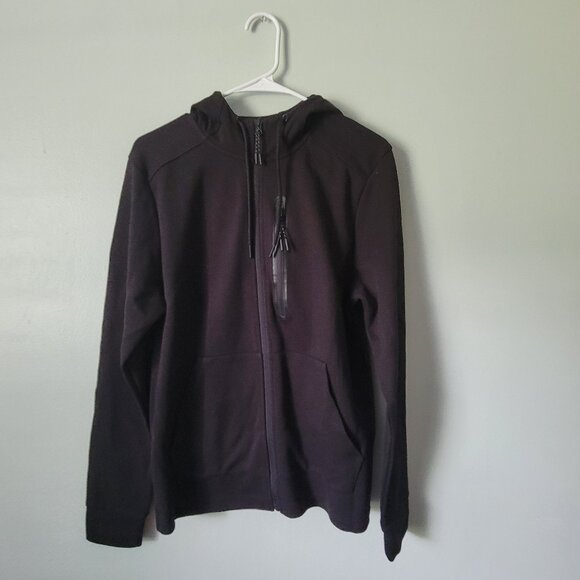 Member's Mark Black Hoodie Men's Small Full Zip Fleece Jacket w/ Pockets NWOT - Picture 1 of 5